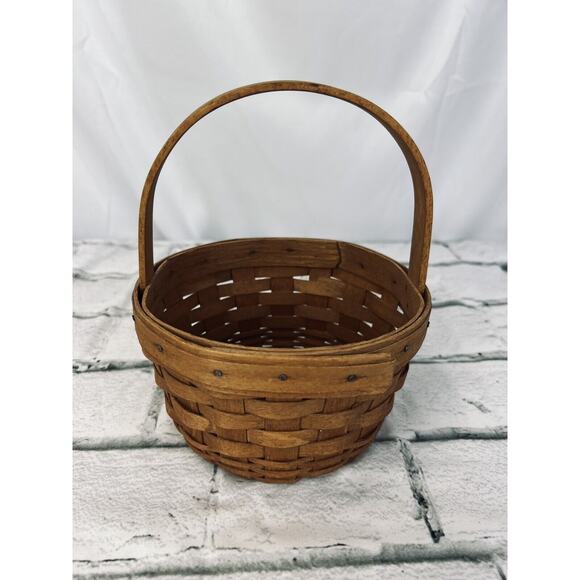 1991 Longaberger Discovery Basket w/Stationary Handle 5.5"RD x 3.5"H - Picture 3 of 5